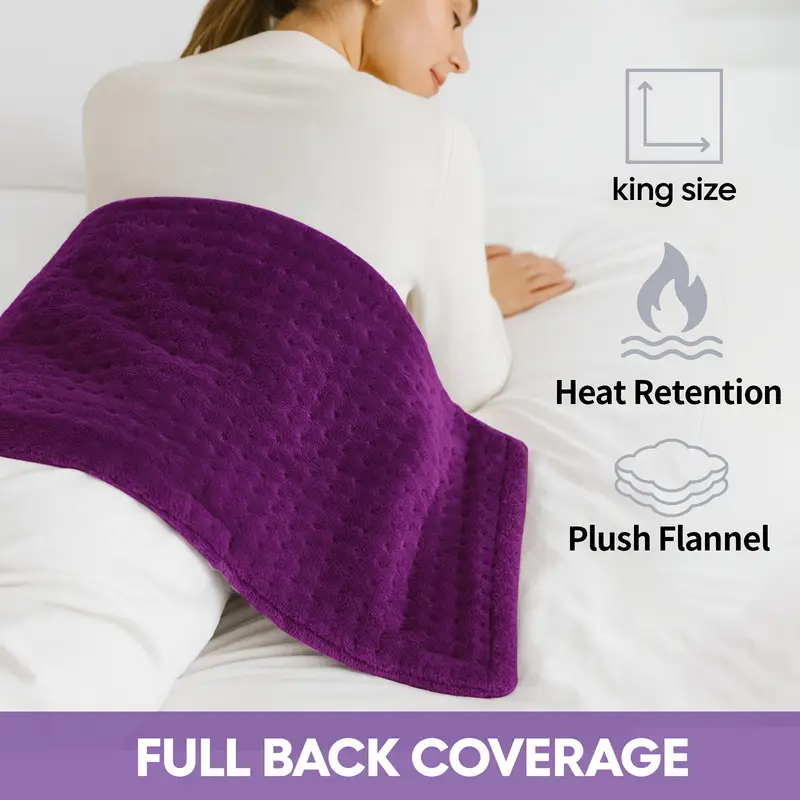 electric heating pads for back neck shoulder abdomen 130w fast heating to 150 f settings auto off 24 x 12 lightweight light beige fabric dry option washable heated pad for knee leg fathers day birthday gifts for dad mom Product details 0