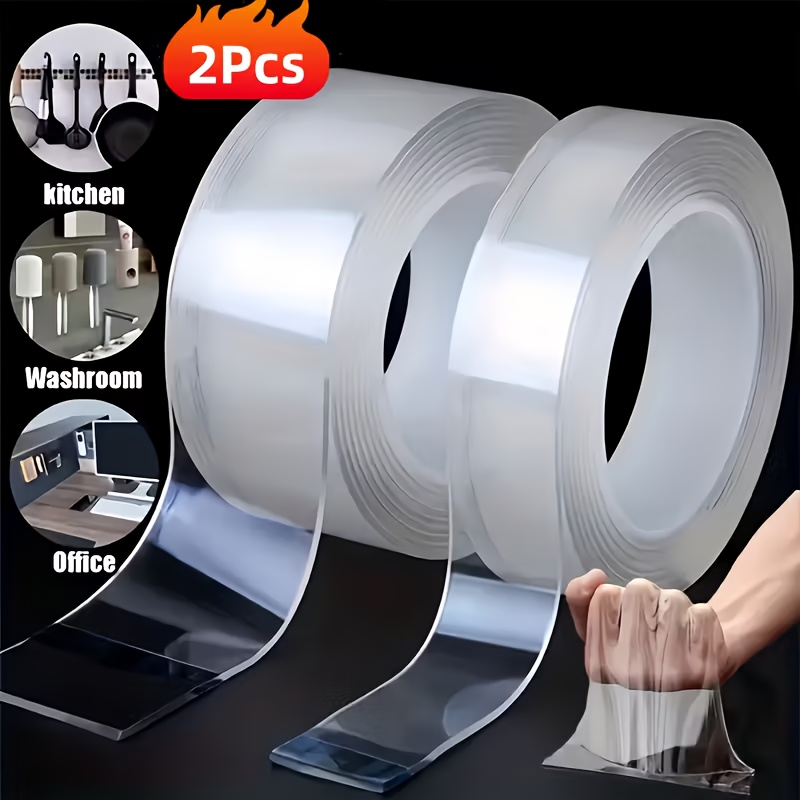 2pcs super strong double sided tape reusable high strength   ideal for home office and car use   crafts painting wallpaper heavy duty double sided tape double sided   double sided mounting tape