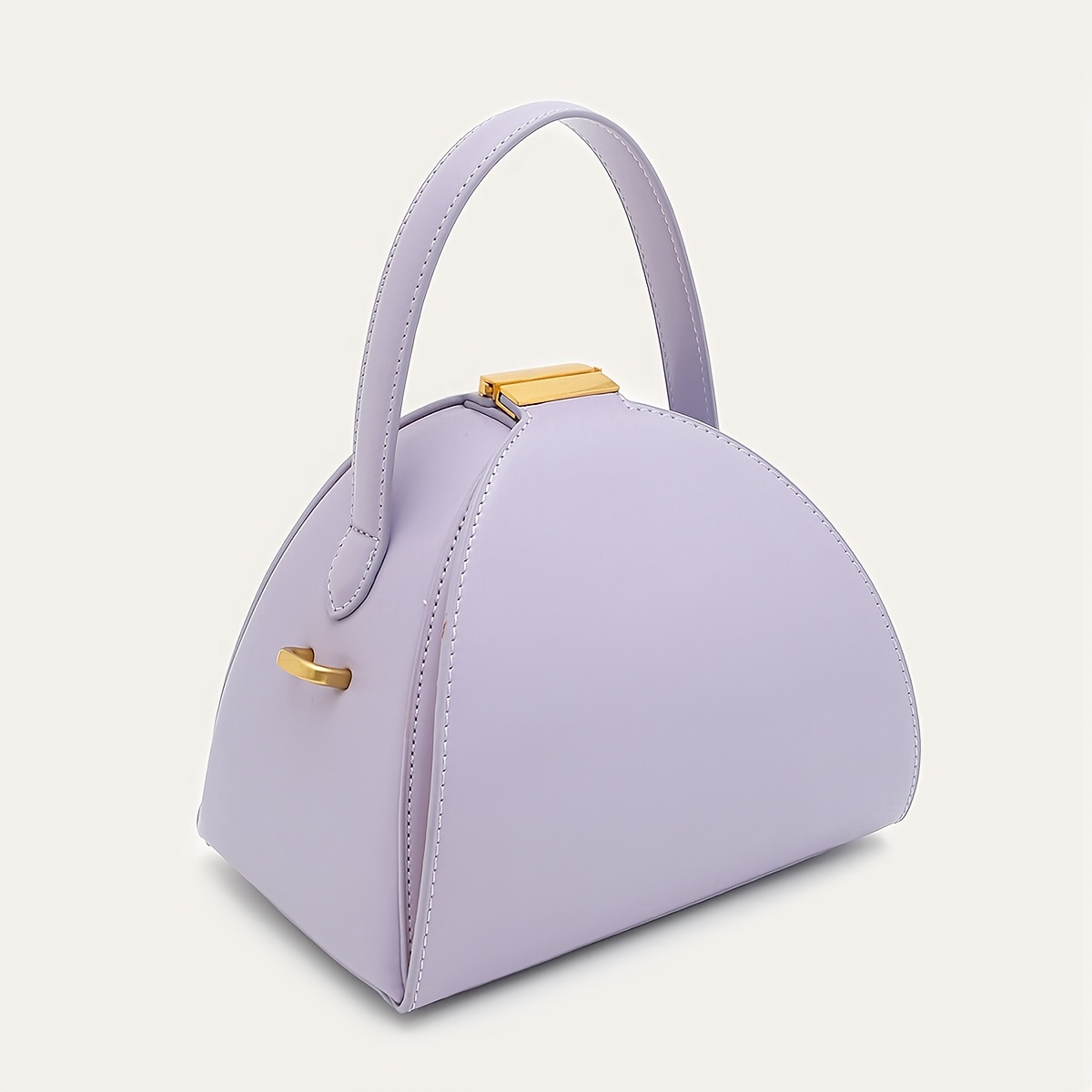 CEZIRA Women's Minimalist Elegant PU Vegan Crossbody Bag with Adjustable Long Strap & Top Handle, Squeeze Lock Closure, Box Shape Design - White & Pink, Versatile for Daily Commute, Work, Casual Outings, Crossbody Purse, Sleek Handbag, Travel Accessory, Modern Style, Highquality Finish, Compact Purse, Stylish Ladies