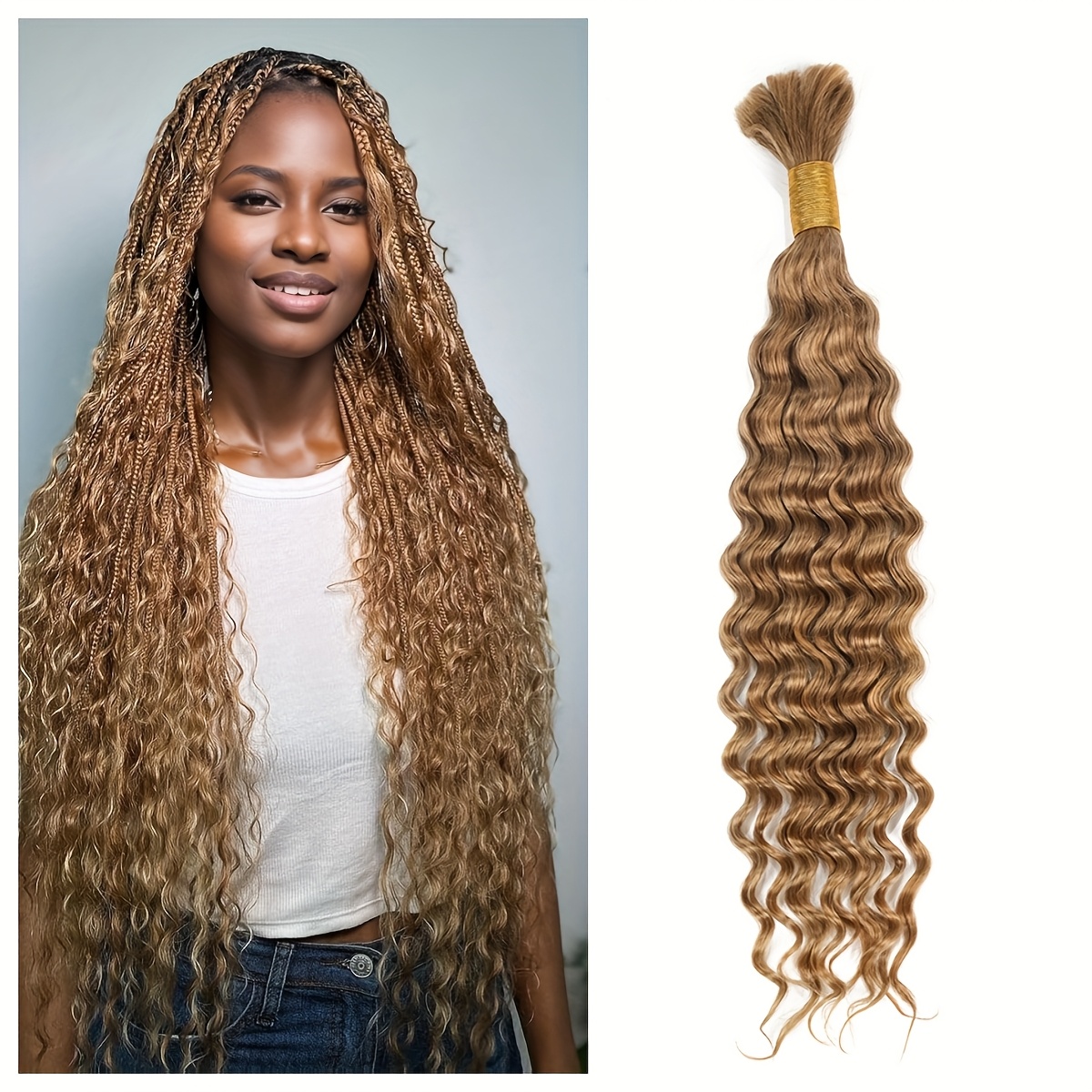 Tief Gewellte Echthaar-Bündel, 100 % Unverarbeitetes Brasilianisches Haar, 16 Zoll (40,6 Cm), 12A Qualität
