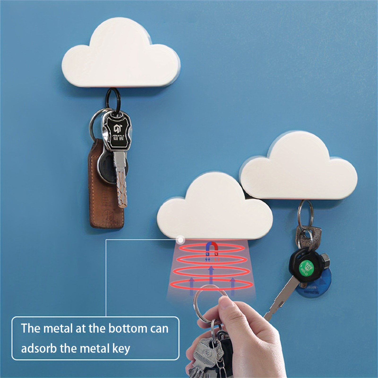 

Easy-install Magnetic Key Holder For Wall - Hang Multiple Keys & Keychains, Cute Home Decor, Strong &