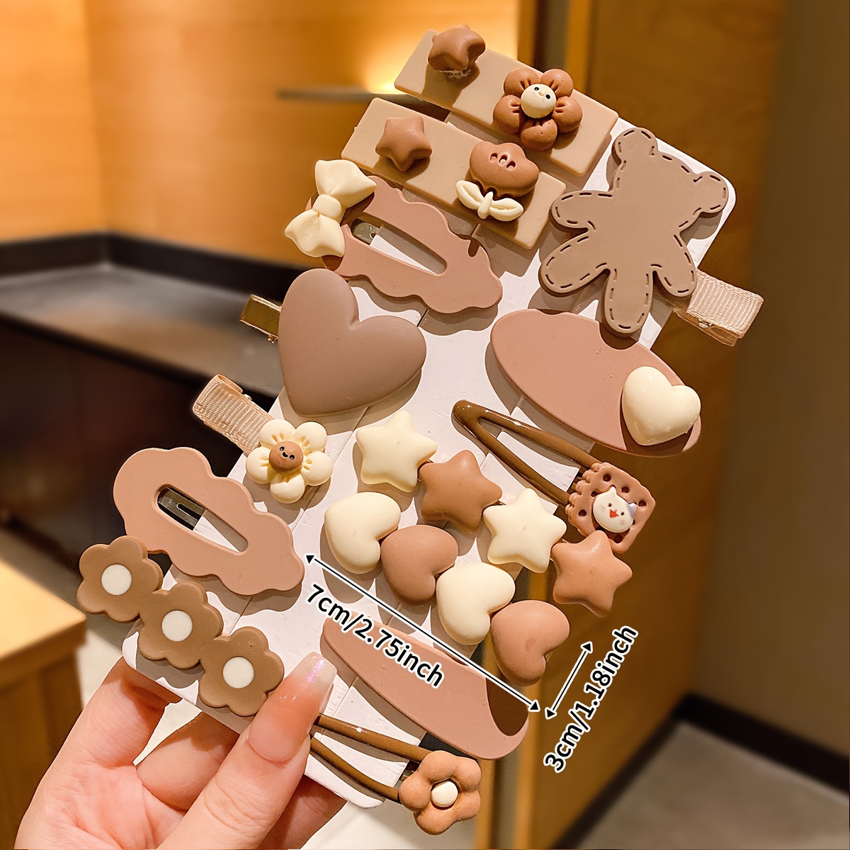 14 milk tea colored korean style side fringe hair clips bb - Temu