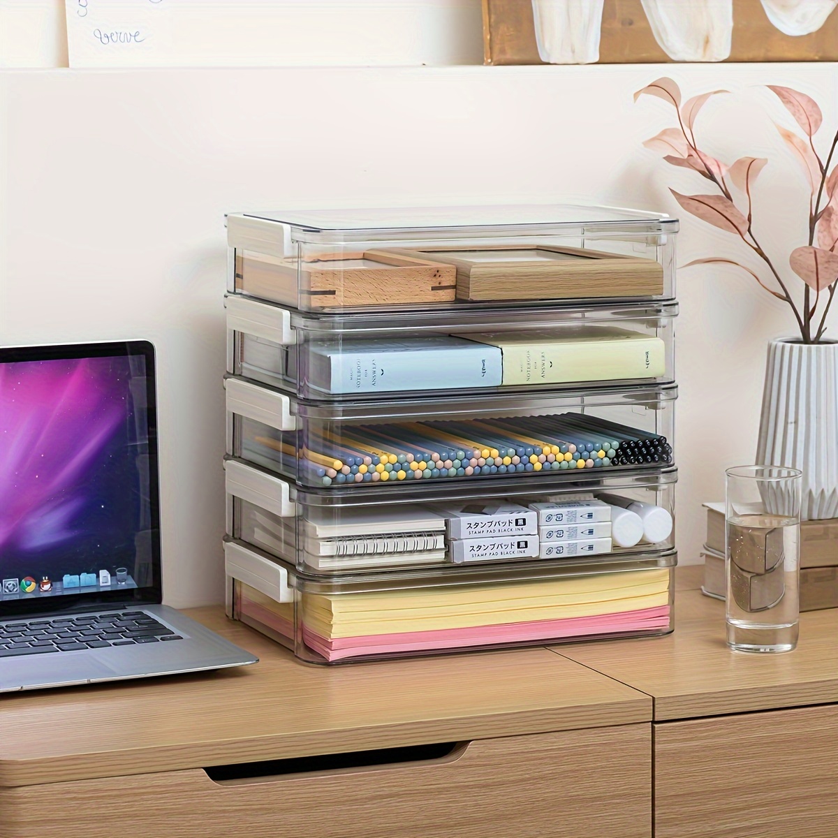 4 Scatole Portadocumenti A4 Trasparenti - Con Coperchio A Scatto - Per Archivio, Ufficio E Casa - Foto 10