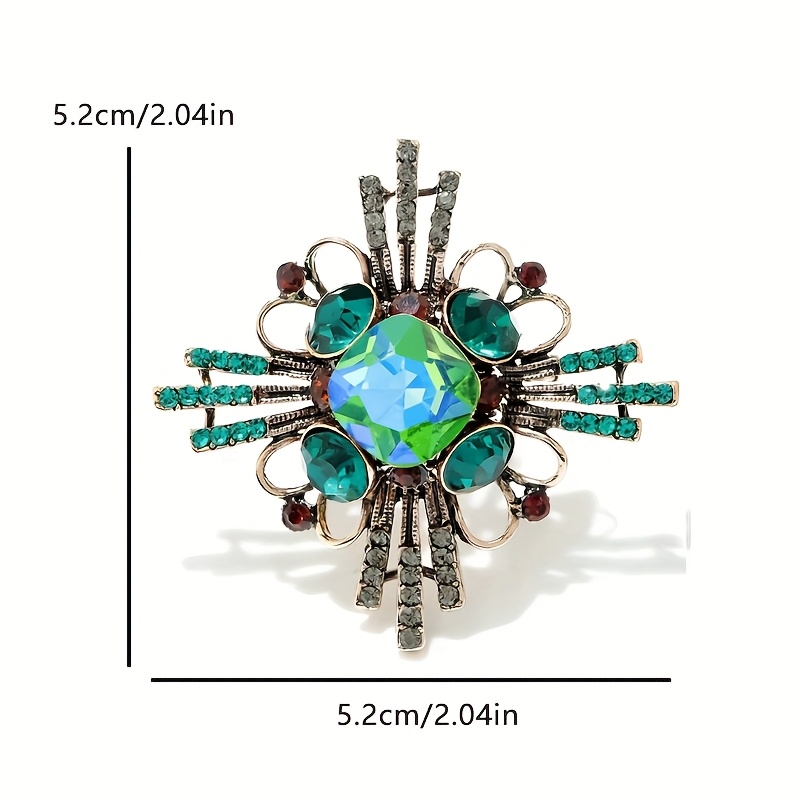 Retro Luxury Rhinestone Brooch with Tassel Corsage Pin