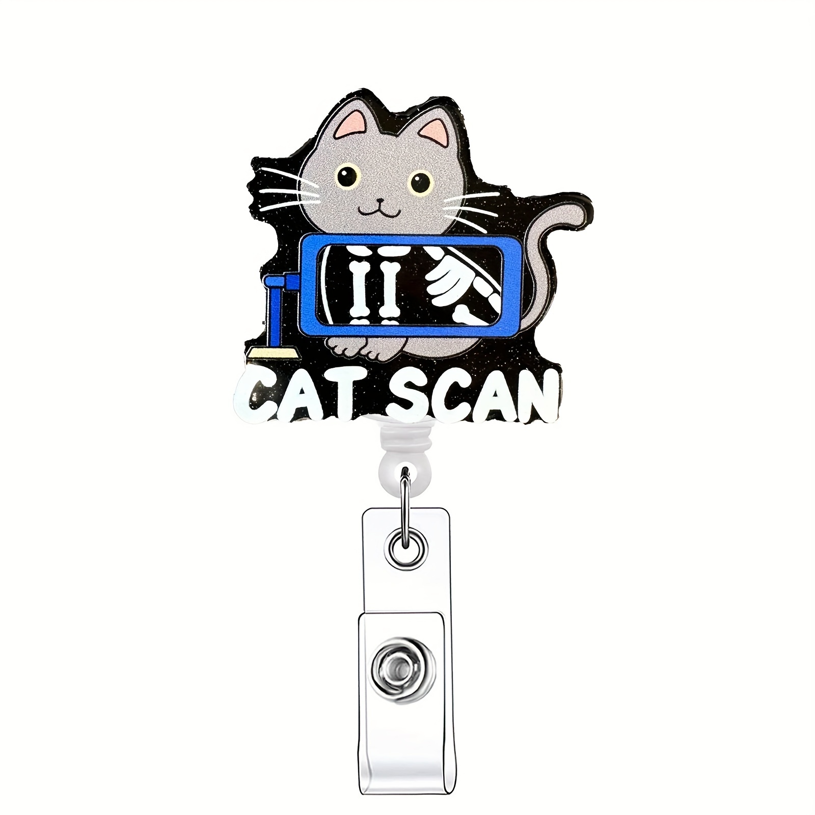 Laughing Cat Badge Reel, Nurse Badge Reel, Retractable ID Badge