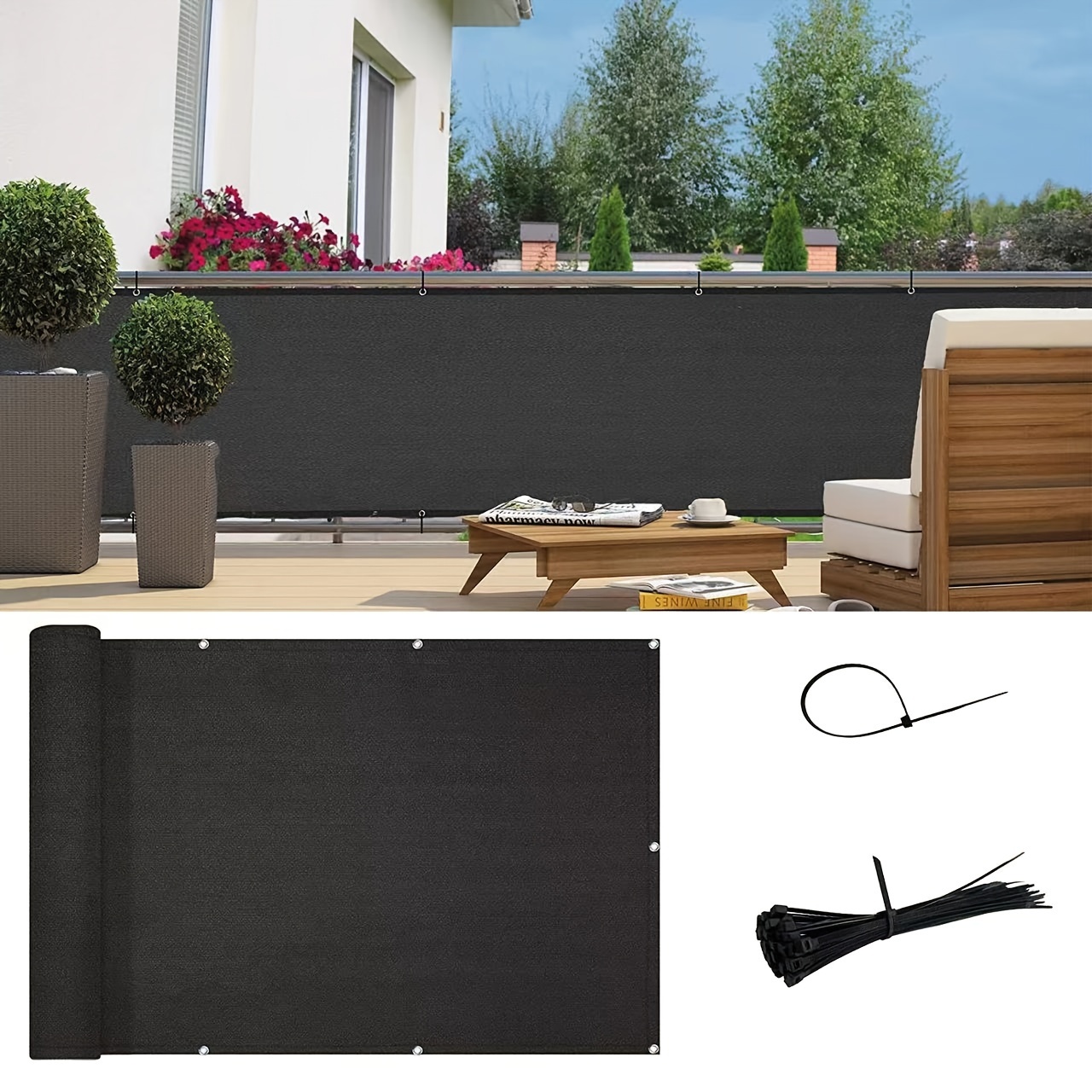 

1pc Privacy Fence Netting Screen Net, Outdoor Shade Windscreen Mesh Fabric, Shade Net For Outdoor Garden, Patio