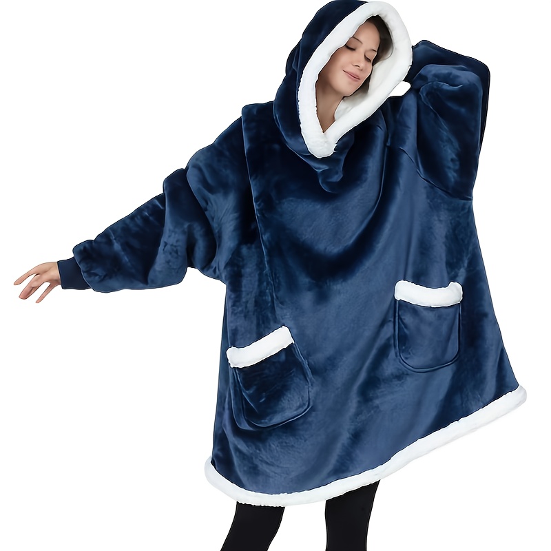 

Wearable Hoodie Blanket With Long Sleeves And Large Pockets, Oversized Fuzzy Sweatshirt, Ideal Christmas Gift For Men And Women, Machine Washable, In 90cm/120cm, Blanket Hoodie, Sharp, Dryable