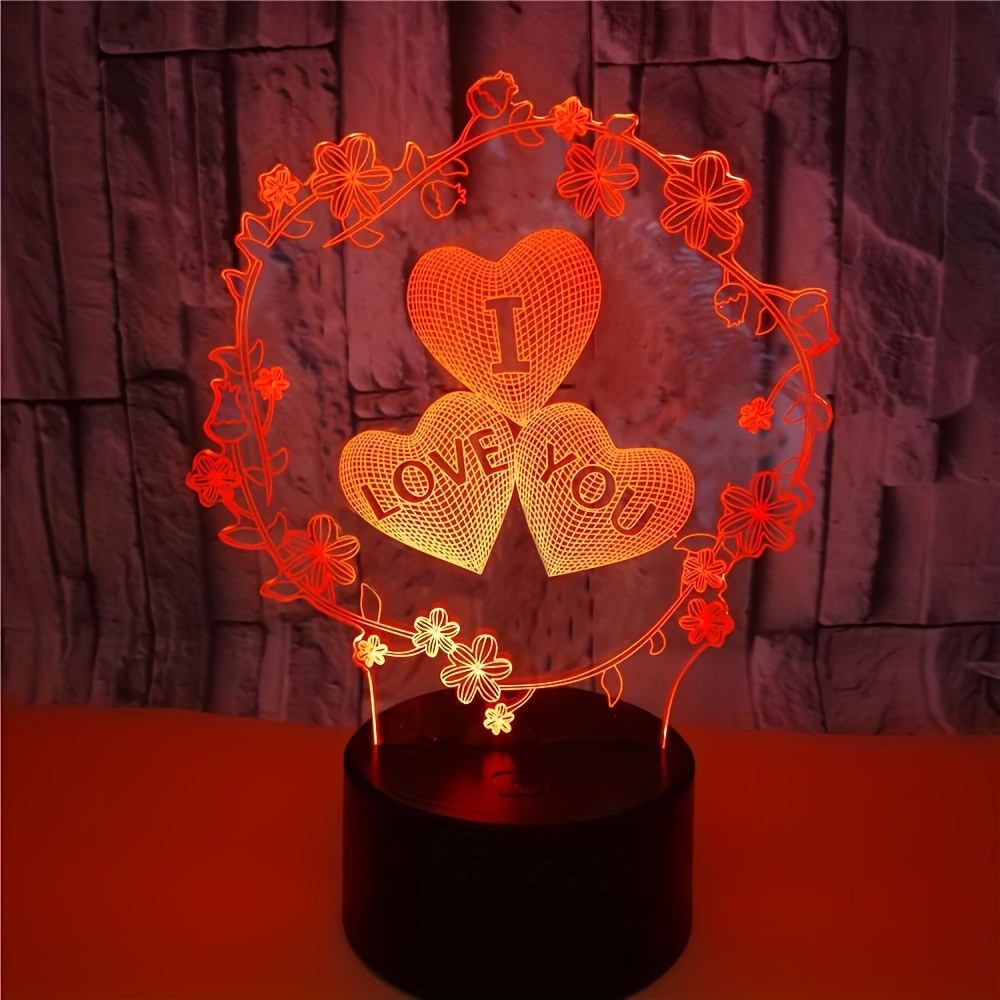1pc 3d Love Cupid Lampe Touch Romantic Love Illusion - Temu Austria