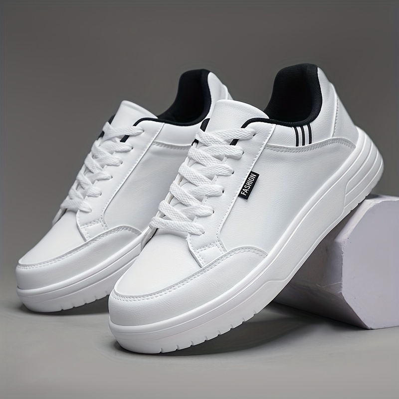 Zapatillas deportivas casuales y elegantes para hombre con un diseño de cordones adhesivos genial, zapatillas blancas versátiles y modernas 1