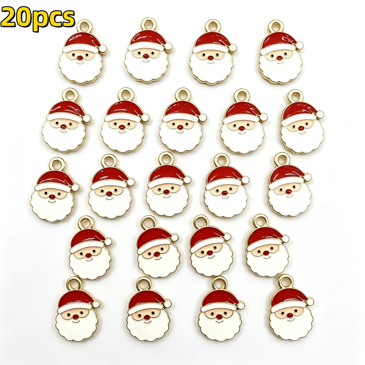 TEMU 20pcs New High-quality Alloy Santa Claus Pendants. Gift For . Christmas