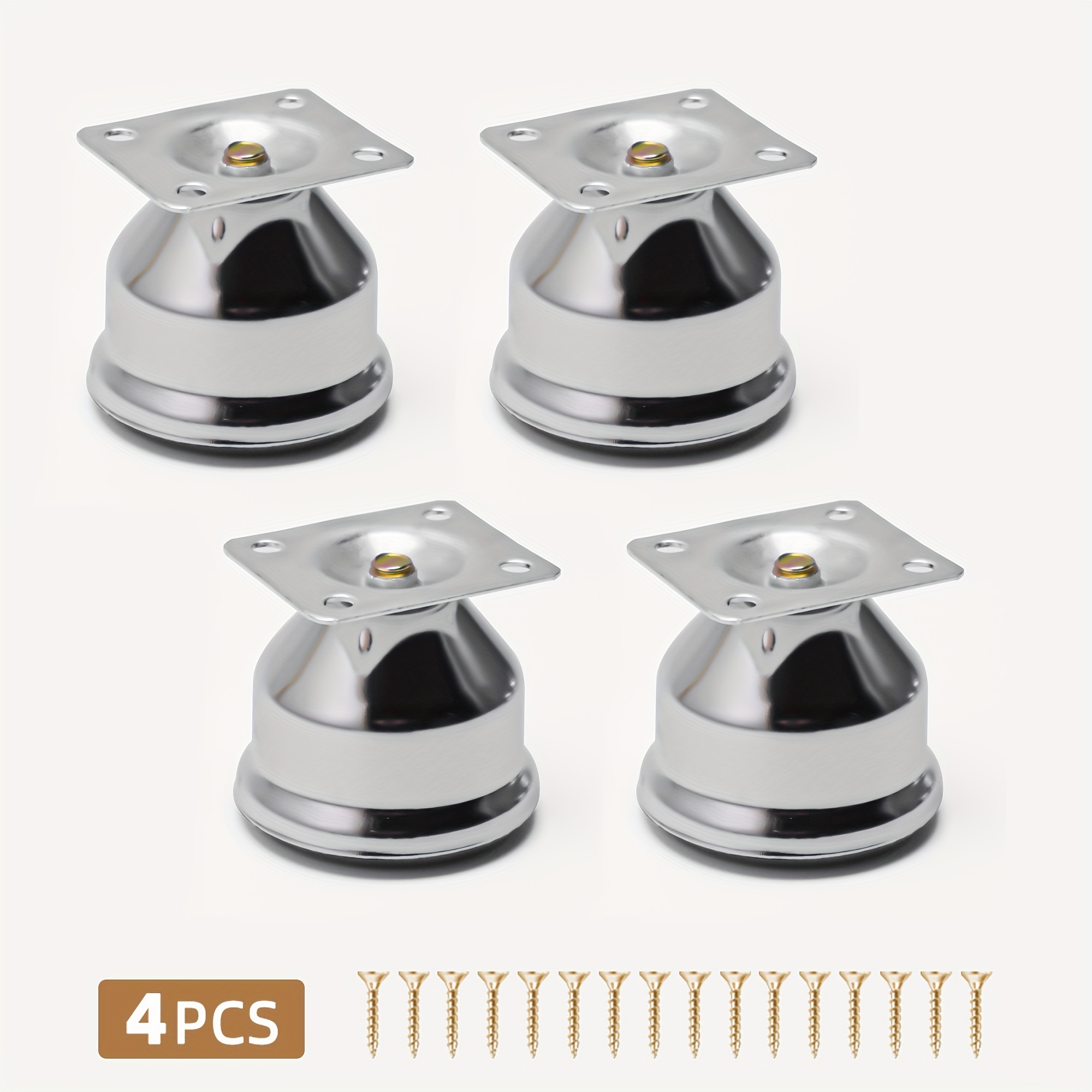 4pcs Polished Metal Furniture Legs - Ideal For Sofas, Cabinets & Diy Projects, Hardware