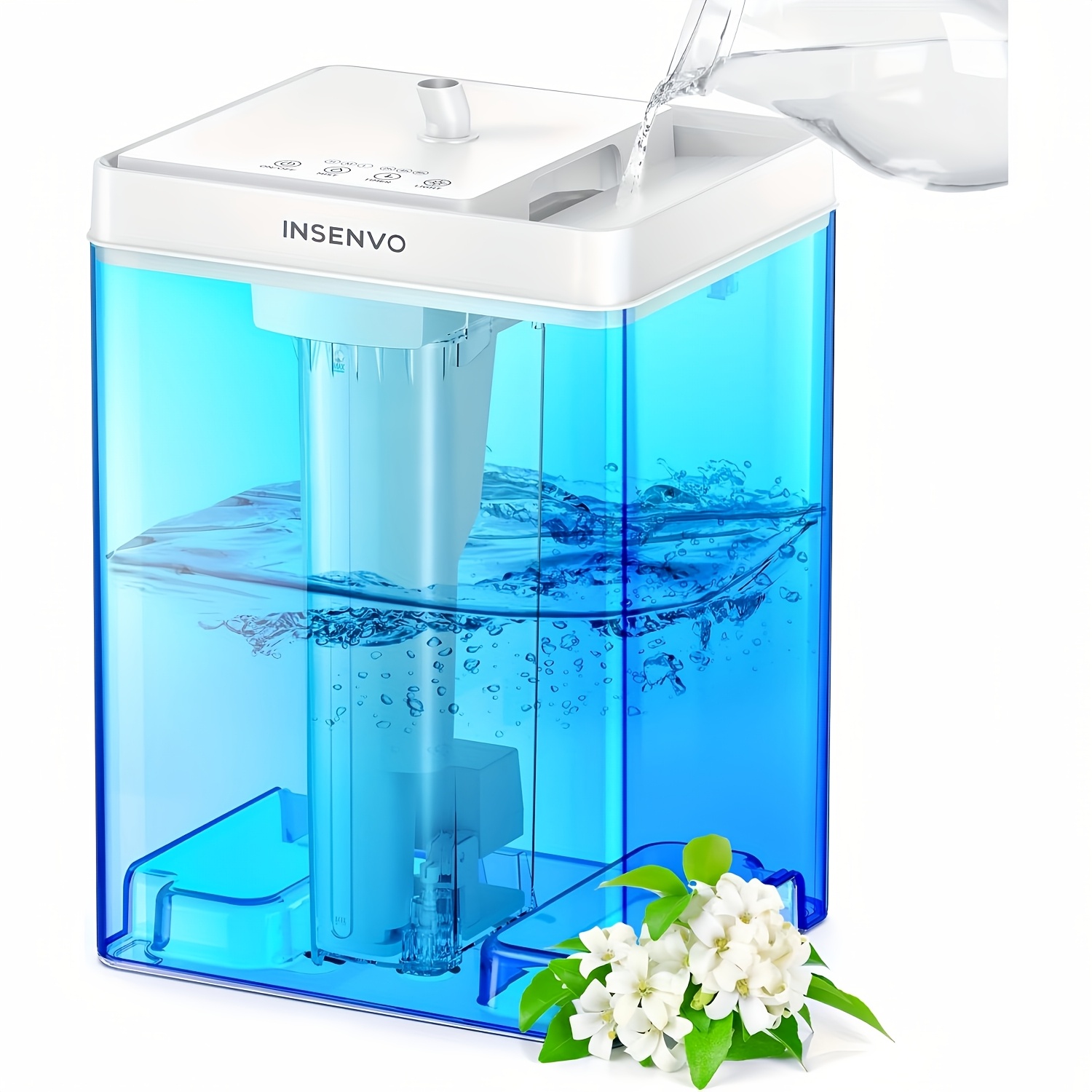 

1pc Insemvo Ultrasonic Humidifier, 3l-7.5l , - , 3-, , 280ml/h Max , 110v-130v Us , Plastic For Multiple Types