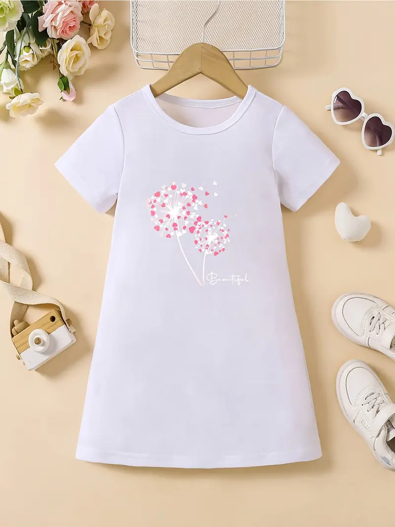 white and pink t shirt dress Striped Short Sleeve T-Shirt Dress w/ Pockets & Tie Waist Pink and White Medium