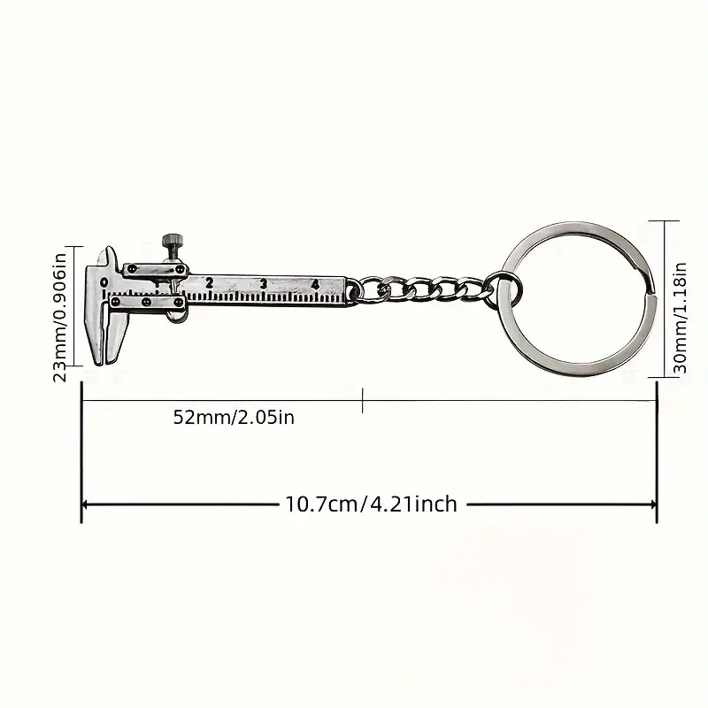 1pc car key mini vernier caliper shaped keychain pendants slidable vernier caliper keyring ornaments gift portable 0 40mm keychain measuring gauging tools car turbo key chain ring ruler caliper details 2