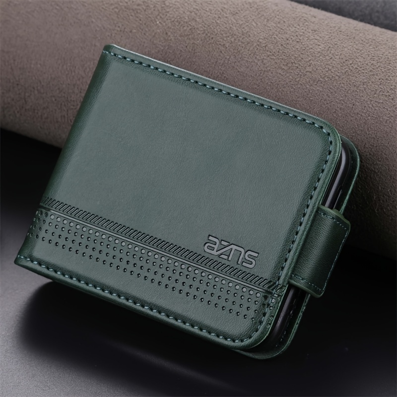 TEMU Phone Case: Magnetic Case For Z Flip 6 And Z Flip 5, Foldable Top And Bottom Screen, Card Slot Phone Cover