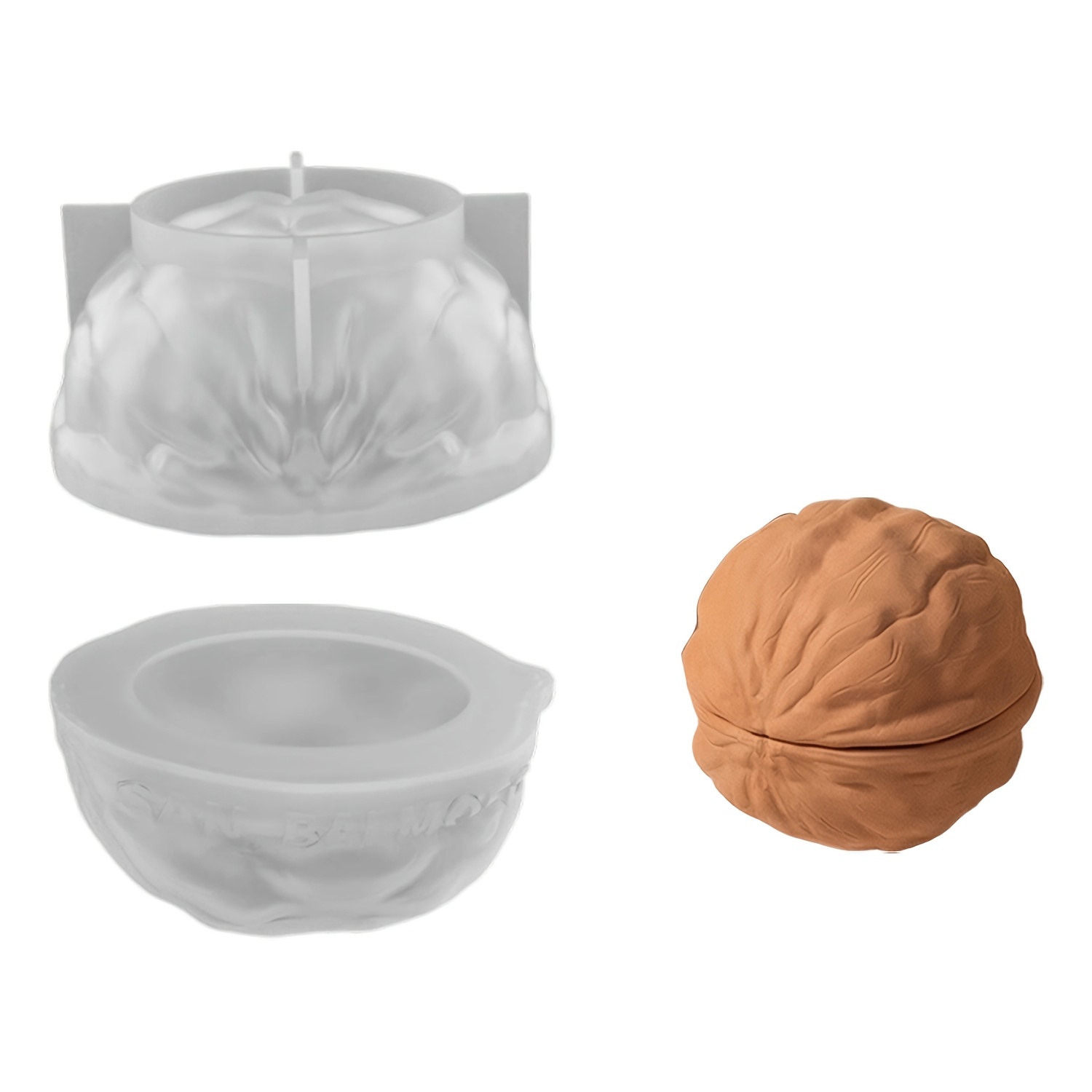 Walnut Shell Candle Jar Silicone Mold, Resin Casting Molds For Handmade Scented Candles, Candle Holder, Resin Crafts
