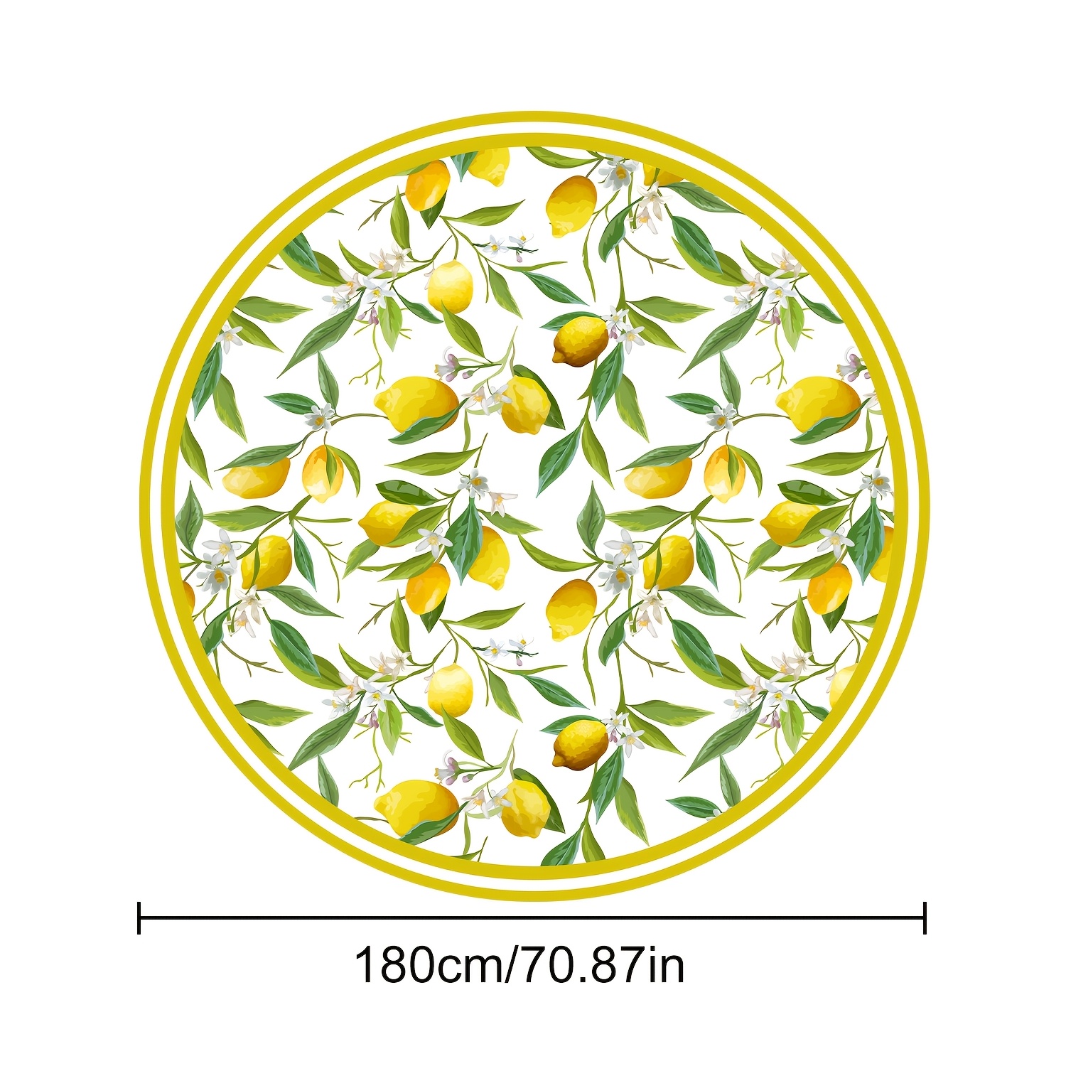 TEMU Lemon Tablecloth, Lemon Printed Tablecloth, Citrus , Lemon, Citrus And Summer Themed Party Supplies, Indoor And Outdoor Dining Table Decoration
