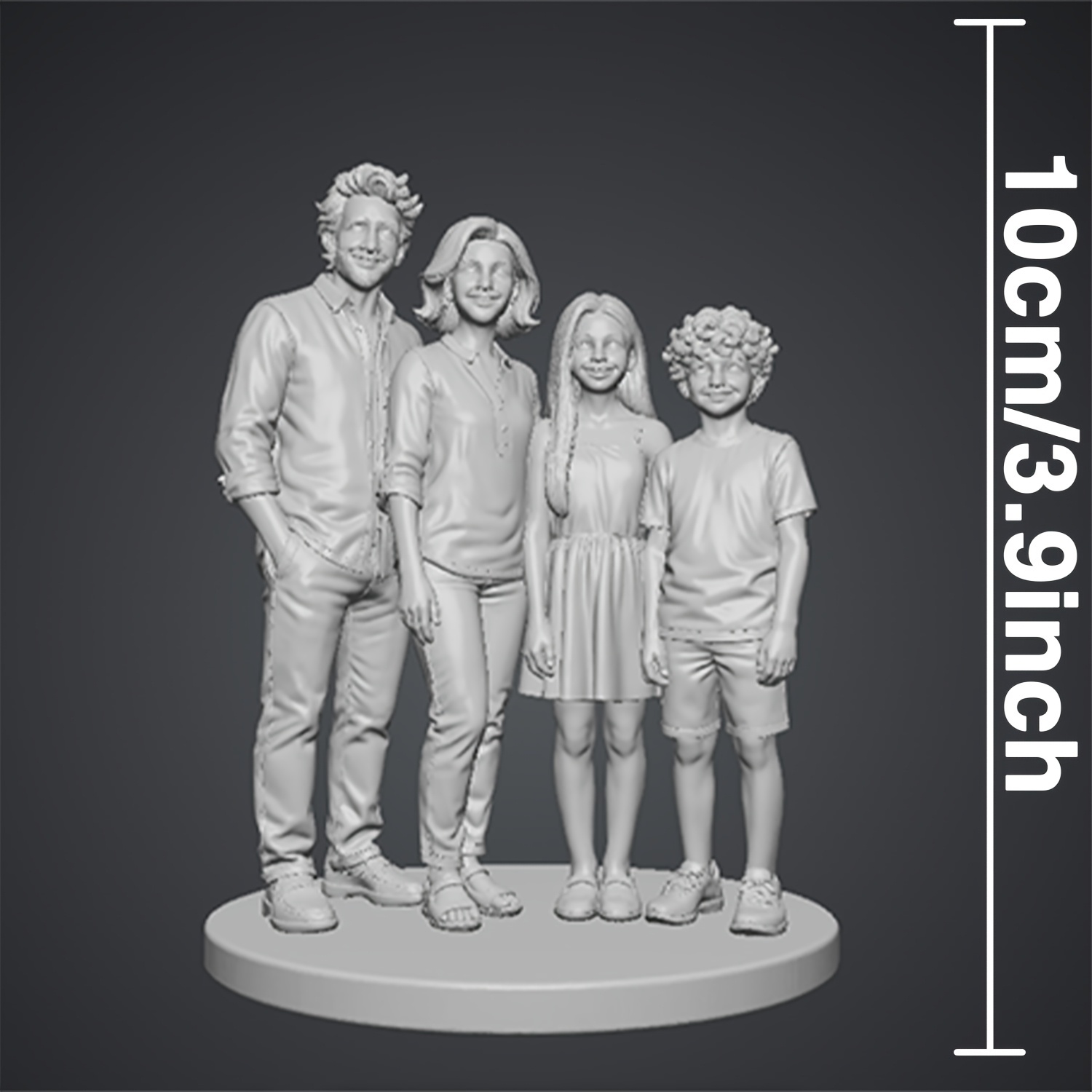 TEMU Collectible Figurines 3d Portrait Model Lakeside Wooden 5- Family Custom Ornament, Sunset Family Portrait! Lake Orange Sunset/sedimented Seaside