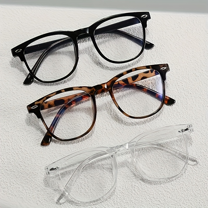 

Set Of 3 Vintage Lightweight Round Frame Glasses With Clear Lenses - Stylish And