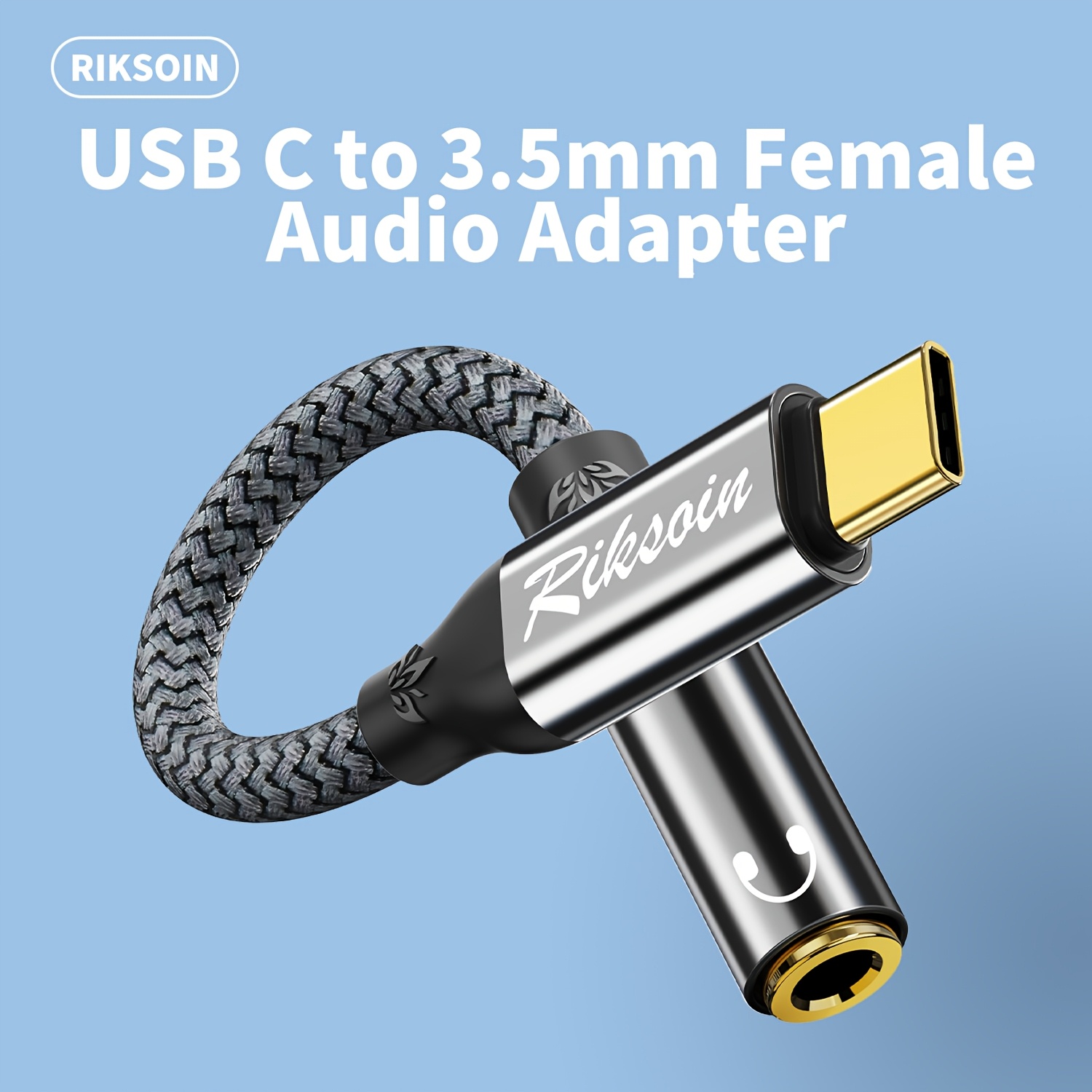 Riksoin Usb C To 3.5mm Audio Converter, Type-c Male To 3.5mm Female Nylon Braided Cable For S25/s24+/s24 Ultra, Note 20 Ultra, Google Pixel 4/+ 4xl, Lg, Oneplus 10 Pro 9/8 And Other Type