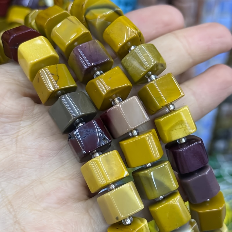 Natural Orange Agate Irregular Hexagon Barrel Beads, 10pcs