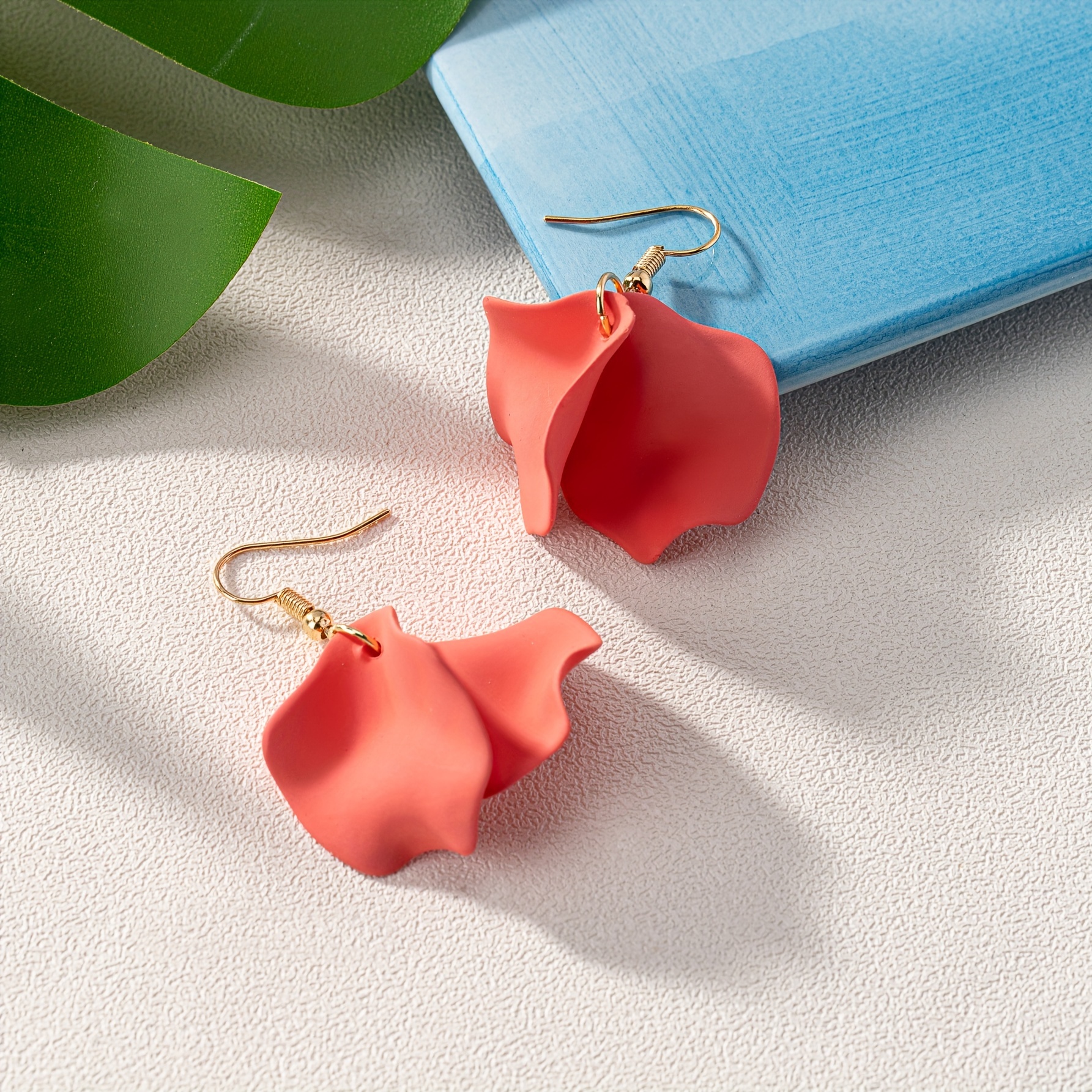 Colorful Boho Acrylic Petal Dangle Earrings for Daily Wear