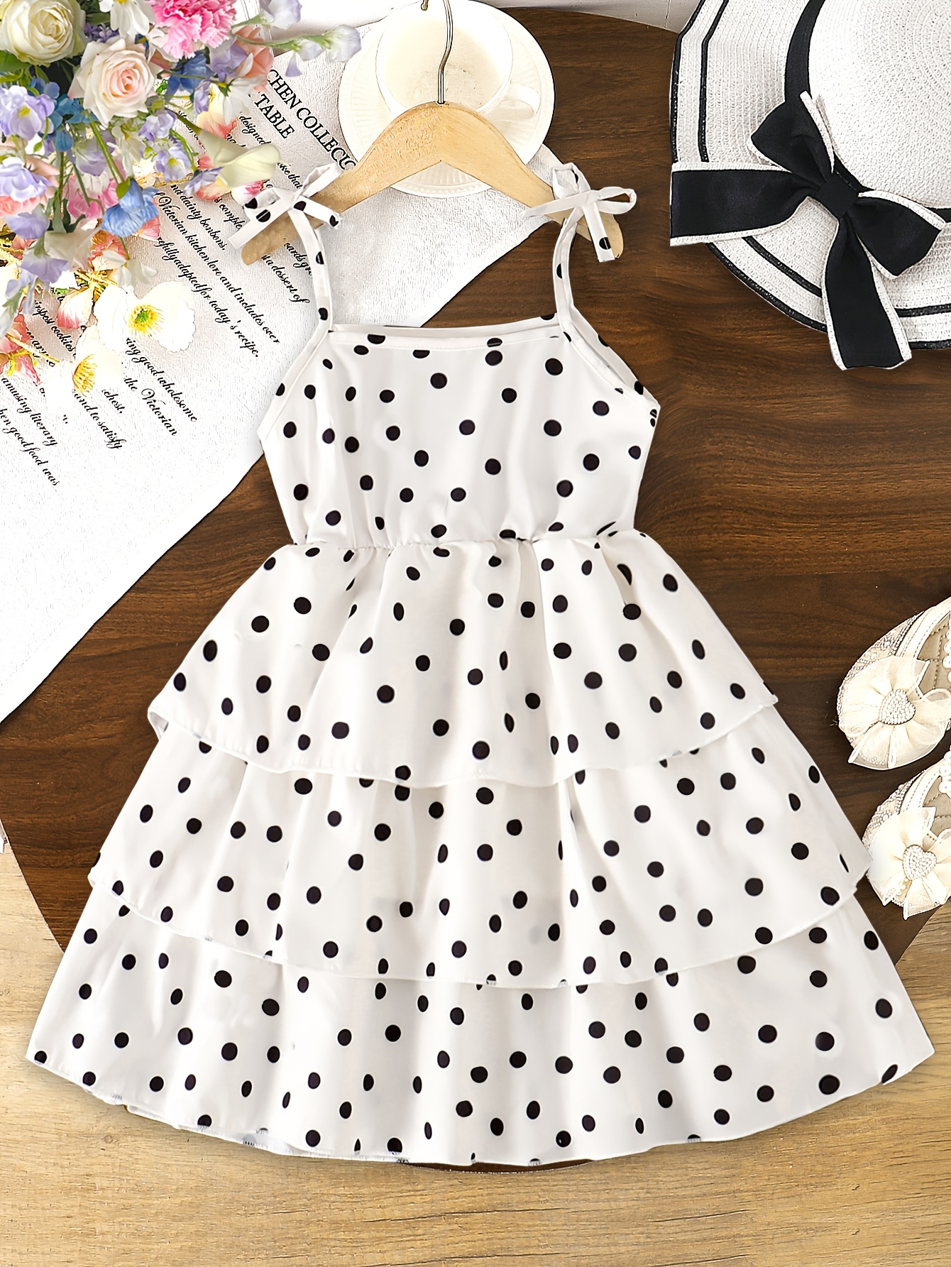 polka dot dress for girls sold on Temu United States