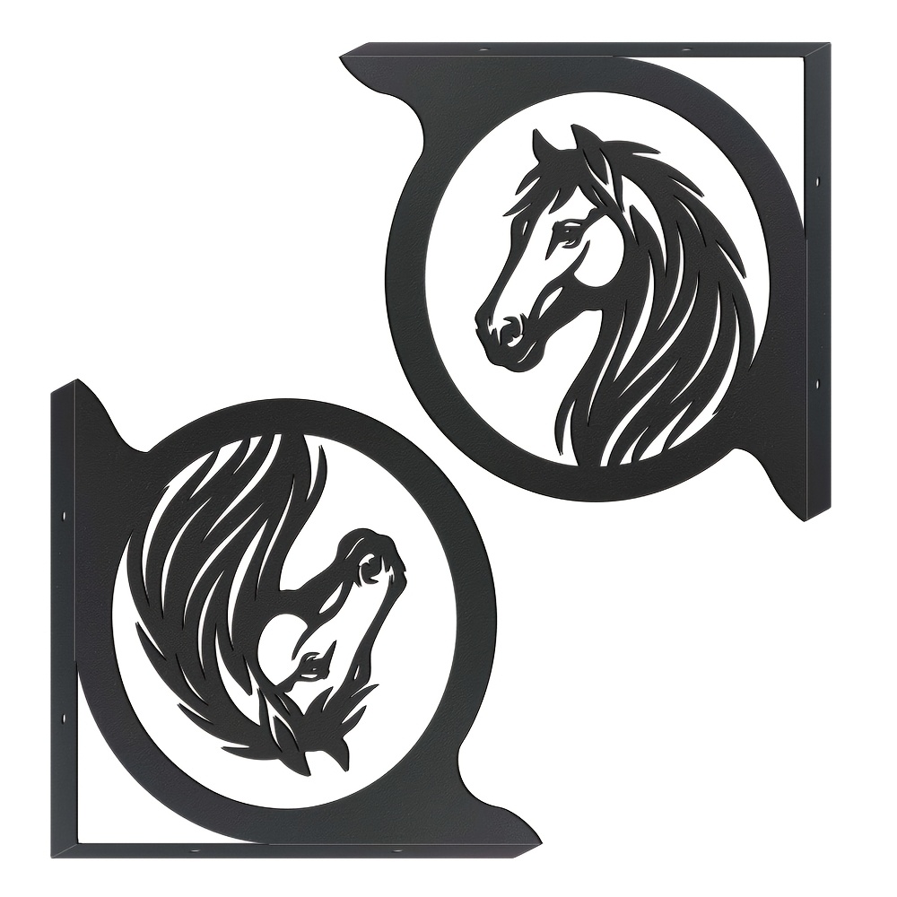 TEMU 2pcs Horse Metal Shelf With L-shaped Metal Bracket, Saving Space, Requires Wall Mounting (drilling Required), Suitable For Decorative And