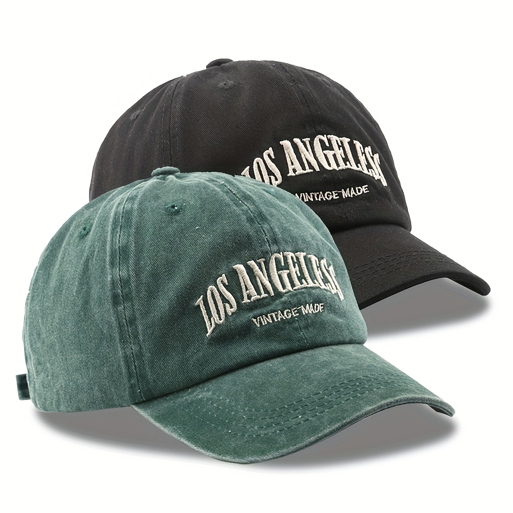 2pcs vintage los angeles embroidered baseball caps super soft