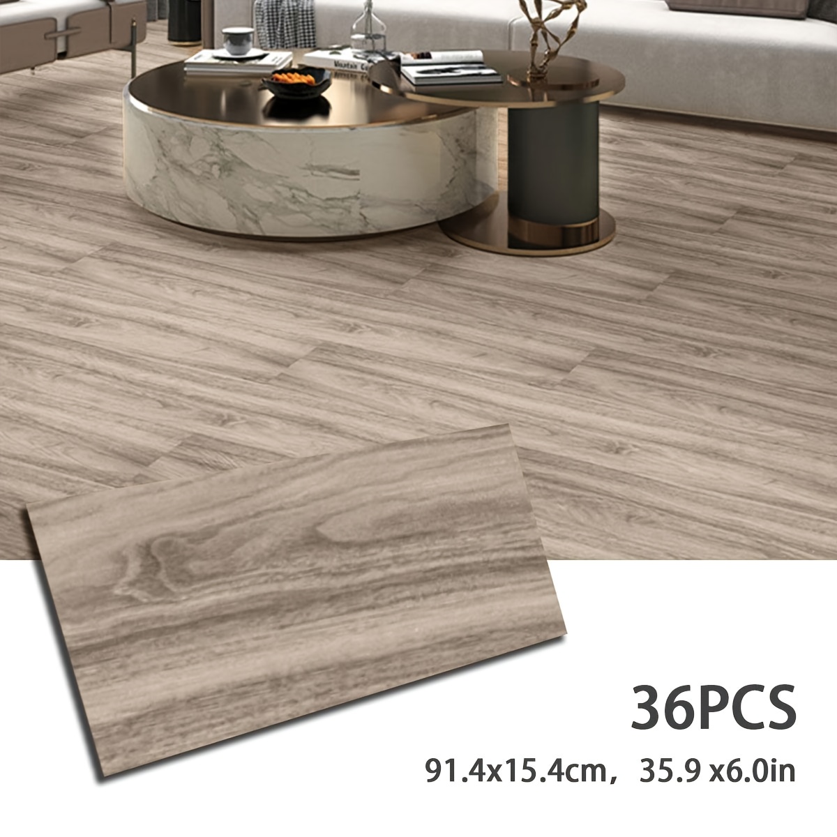 TEMU autoadesivo in PVC, autoadesivo, dimensioni 91.44X15.24 cm, legno, rimovibile, resistente all'usura, antiscivolo, per cucina, camera da letto,