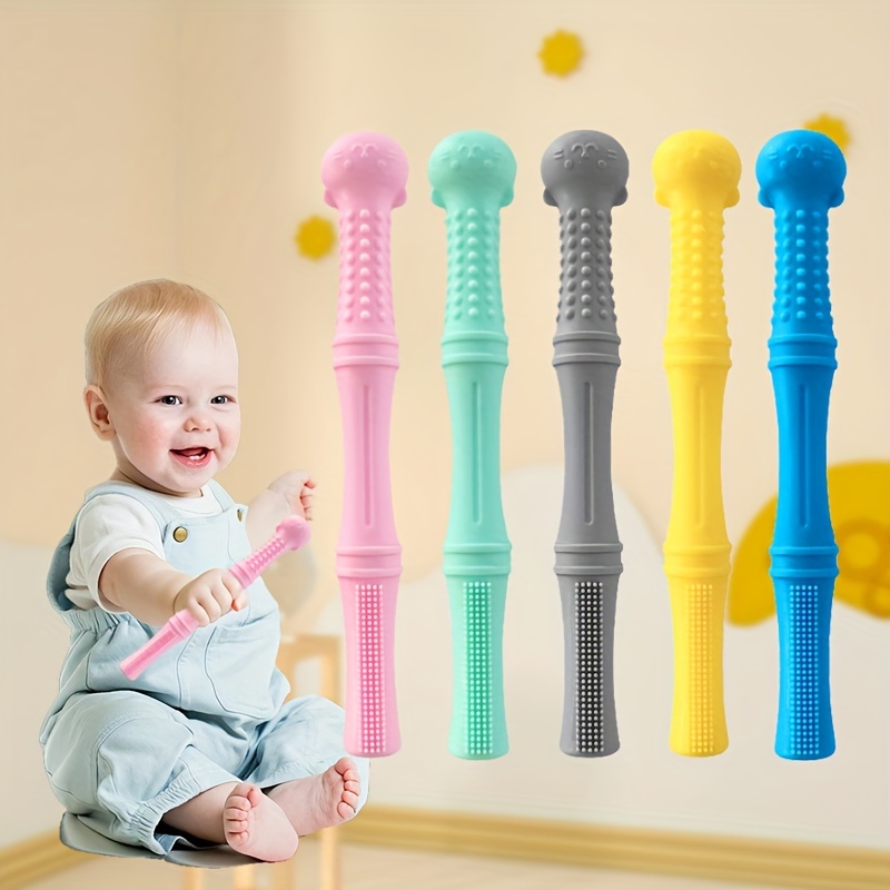 

Silicone Teething Tubes For Babies And Toddlers 0-3 Years Old, Bpa-free Soothing Teether Toy Pack, Fridge And Dishwasher Safe, Perfect For Christmas, Halloween, Thanksgiving Gift - 5/3/1 Count Set