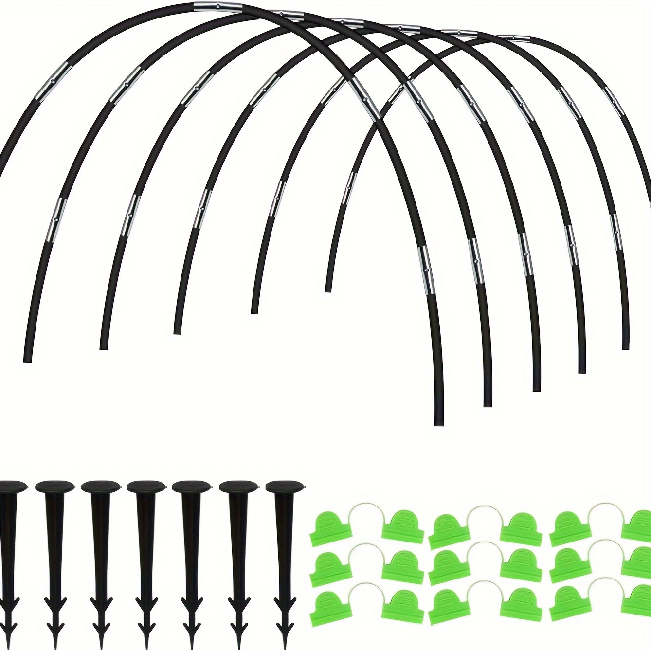 

Planting Tunnel Arches, 36 Pieces Of Foil Tunnels For Raised Beds, Greenhouse Hoops For Raised Beds, Garden Nets, Row Cover (black-36 Pieces)