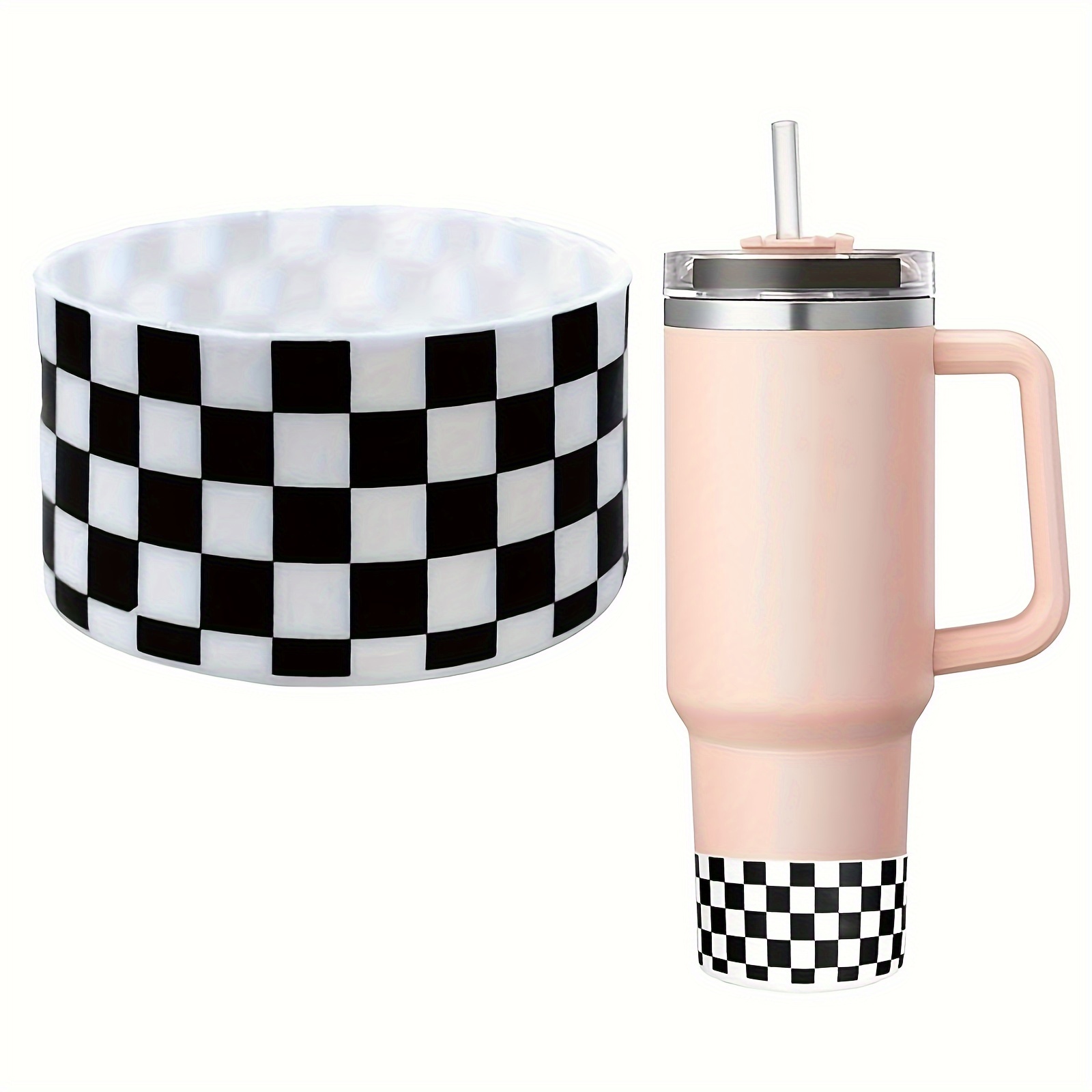 

Silicone Non-slip Bottom Sleeve For 12-40oz Bottles, Suitable For Everyday Use, Great Gift For Coffee & Drink Lovers, Checkerboard Pattern