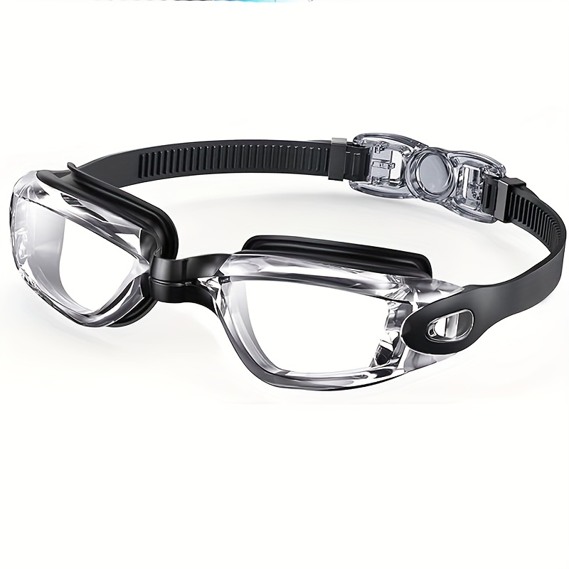 Image of Adult Swimming Goggles With Clear Lenses, Featuring Waterproof And , And An Adjustable Silicone Strap. Suitable For Men, Women, And Youth