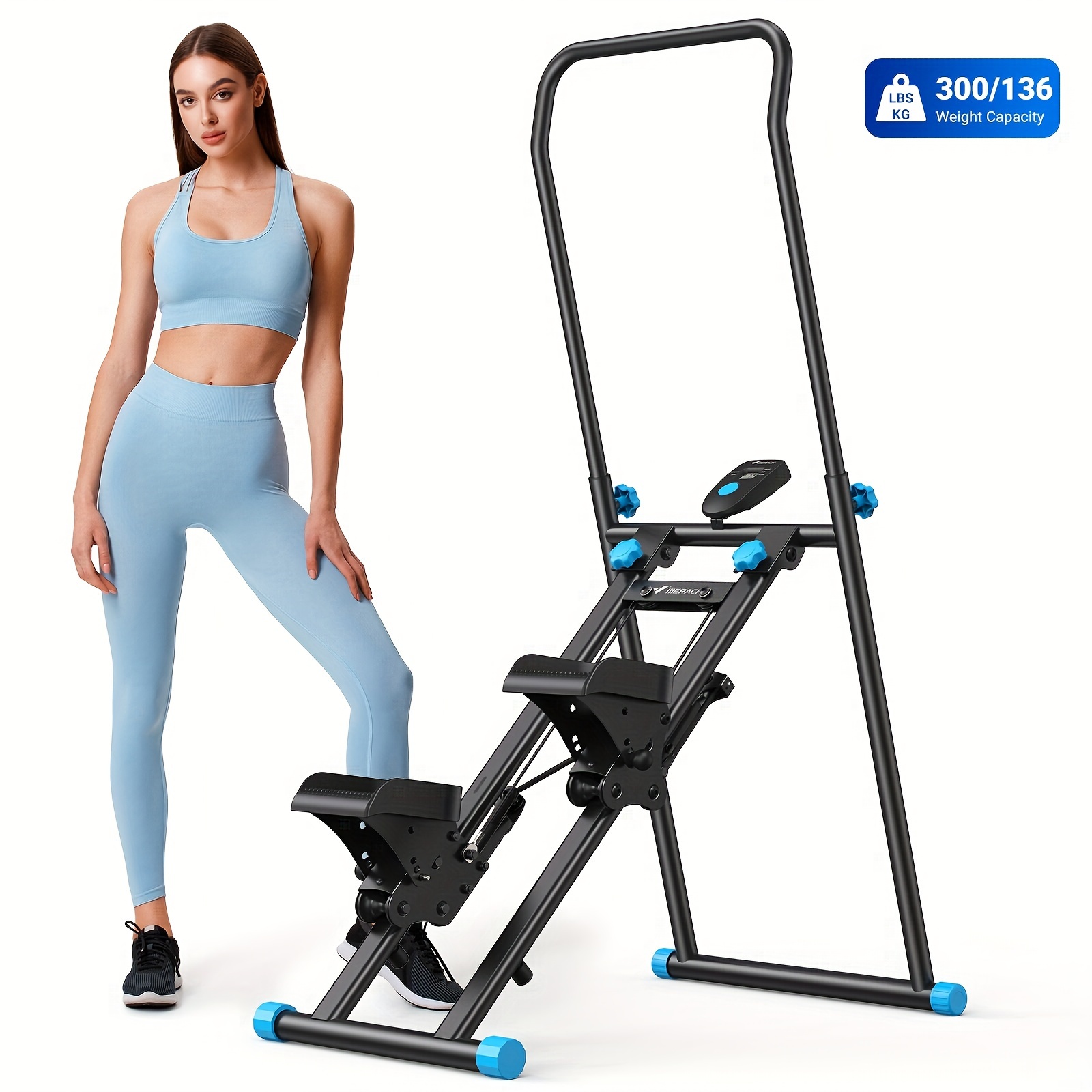 

Merach Vertical Climber, New Version Stair Stepper For Home Gym Exercise, Sliding Machine For Full-body Workout, Compact Folding Cardio Exercise Climber With Adjustable Step Range, Handlebar & Pedals