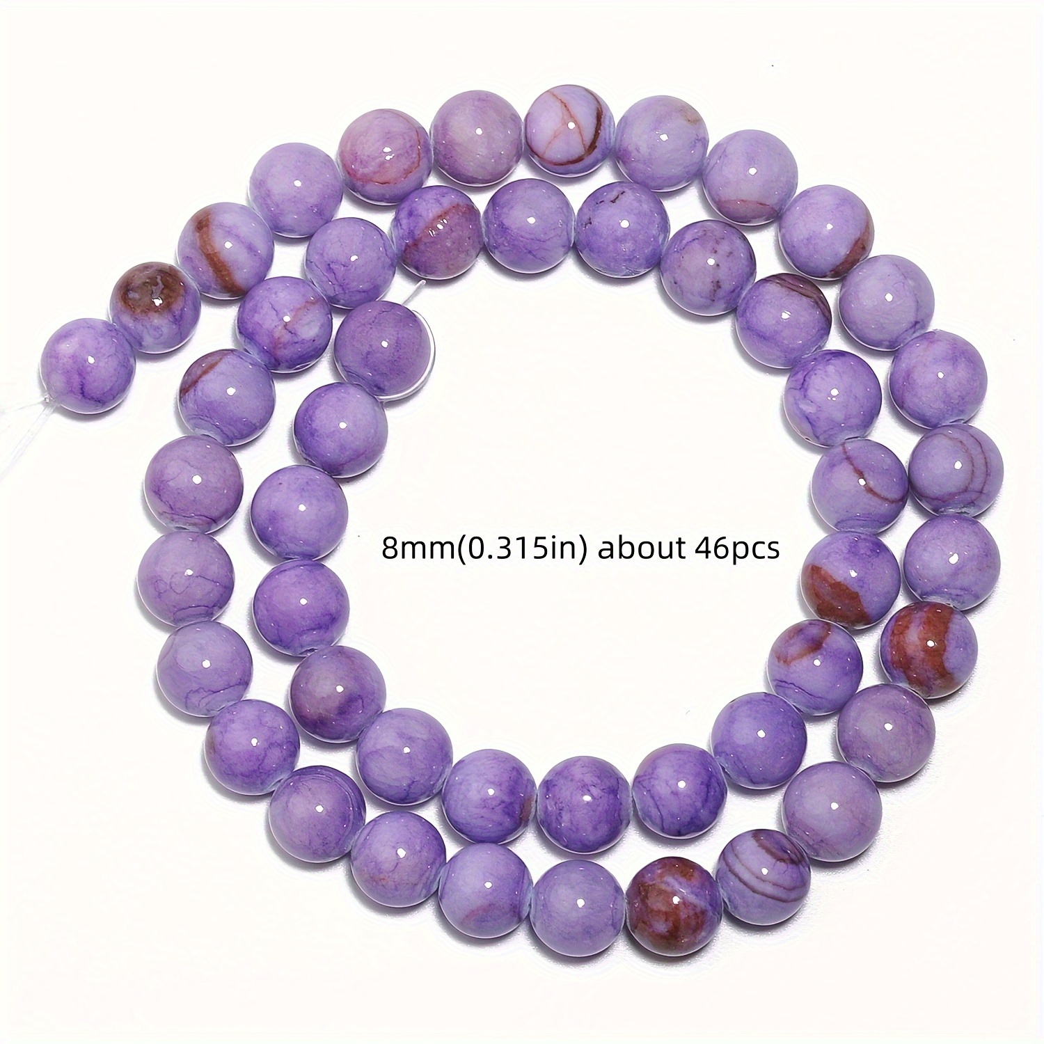 Image of 30-91pcs Natural Purple Persian Gulf Chalcedony Round Beads Loose Beads Suitable For Jewelry Making Exquisite Bracelets Necklaces Women's Gifts