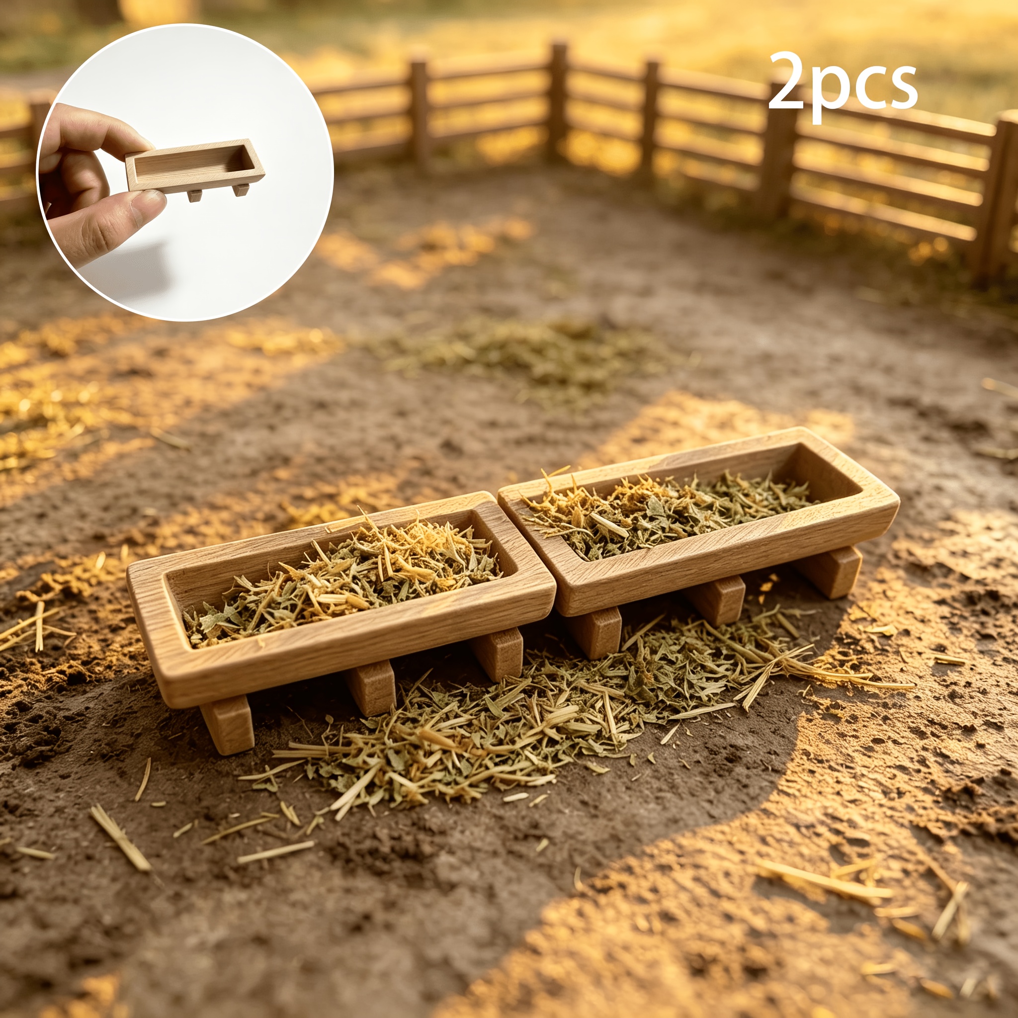 TEMU 2pcs, Miniature Abreuvoir de Ferme, 1:12, Abreuvoir de Ferme Non Peint, Modèle Miniature, Convient de Poupée, de Ferme et Miniature, Décoration