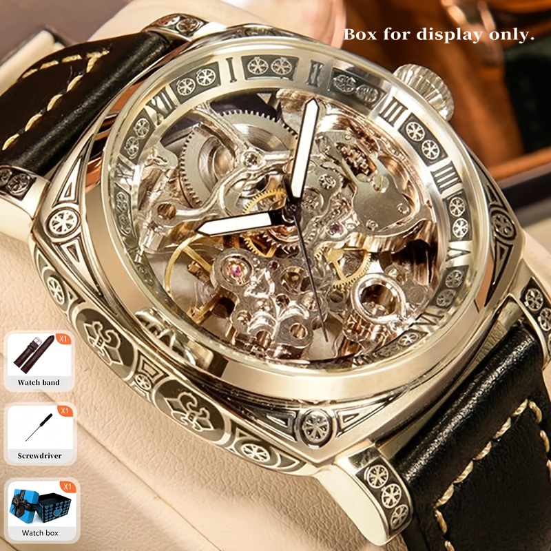 Men's Casual Style Strap Full-Automatic Tourbillon Watch