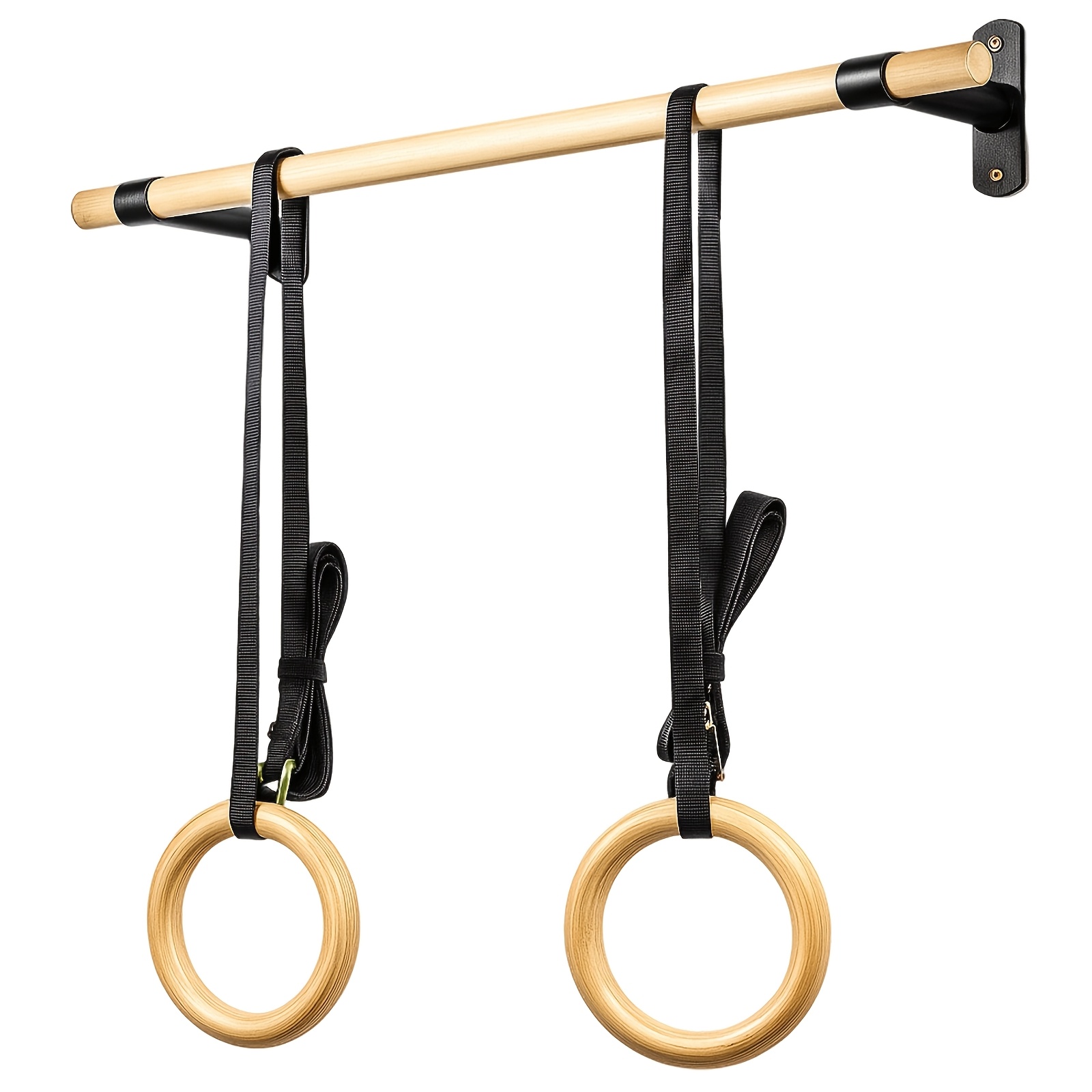Wooden Wall-mounted Pull-up Bar | Fitness Strength Training Pull-up Bar For Adults/teenagers, Upper Body Workout, Calisthenics Equipment For Home Use, Mixed Color, Wall Mount