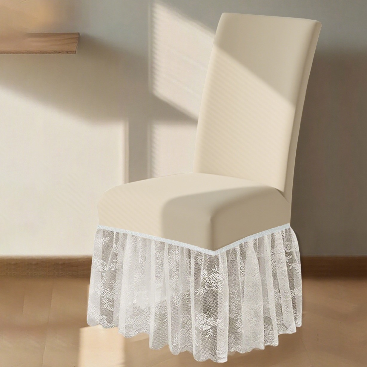 TEMU 1pz Coprisedia in Tessuto Fibra Monocolore con Schienale , Pizzo e Rete per e Matrimoni, Copertura Elasticizzata Antiscivolo per , Decorazione