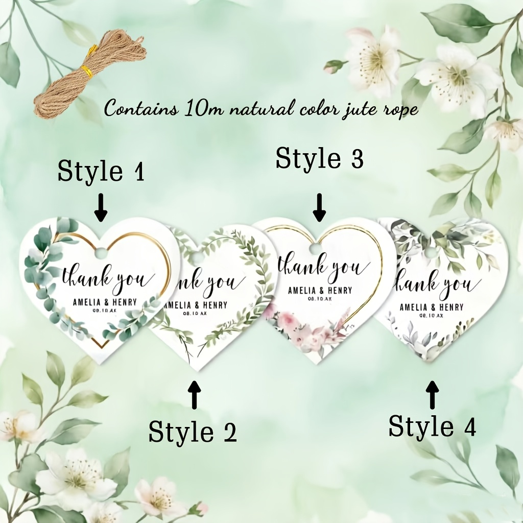 TEMU 100 Etichette Vuote Romantiche a Forma di Cuore , Personalizzabili con , per Etichette Fai-da-te, Etichette di Carta da Scrittura Vuote,