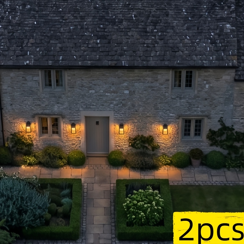 E-shop 2er-Set Solar-Wandleuchten für den Außenbereich, Filament-Retro-Gartenlampen, ideal für Villa-Rasendekoration, private Hofveredelung,