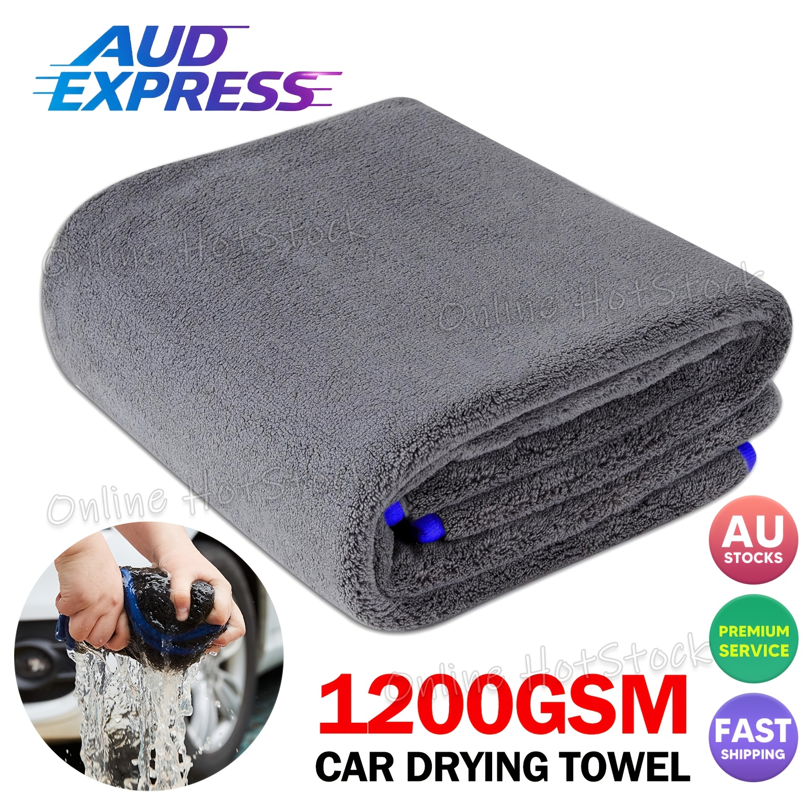 TEMU 1200gsm Microfibre Car Drying Towel Cleaning Cloth Microfiber Dish Glass 40x40cm