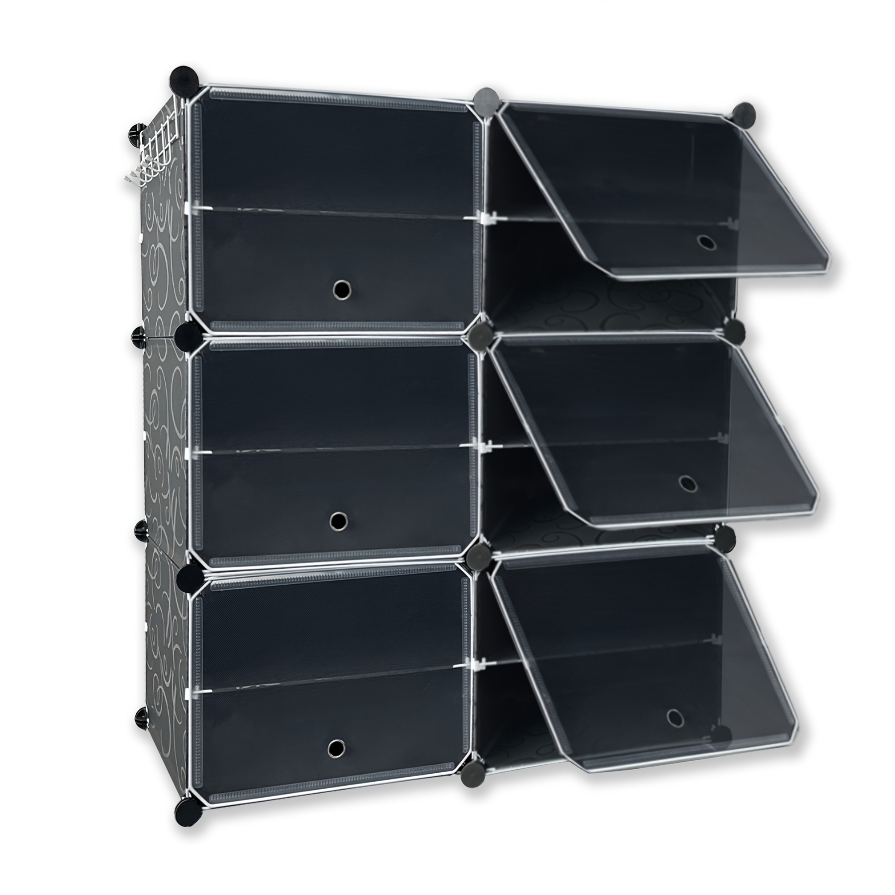 TEMU Shoe Racks 6-tier Shoe Cabinet Shoe Storage For Shoes And Boots Plastic Shoe Racks, Shoe Organiser For Hallway, Bedroom, Entrance, Black