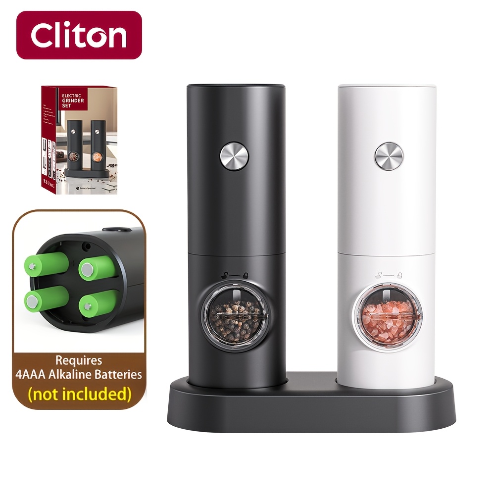 Automatic Salt & Pepper Grinder With One- Operation & Adjustable Coarseness - Refillable Suitable For Home, Camping, Bbq, , For Christmas Gifts, Weddings, Housewarming