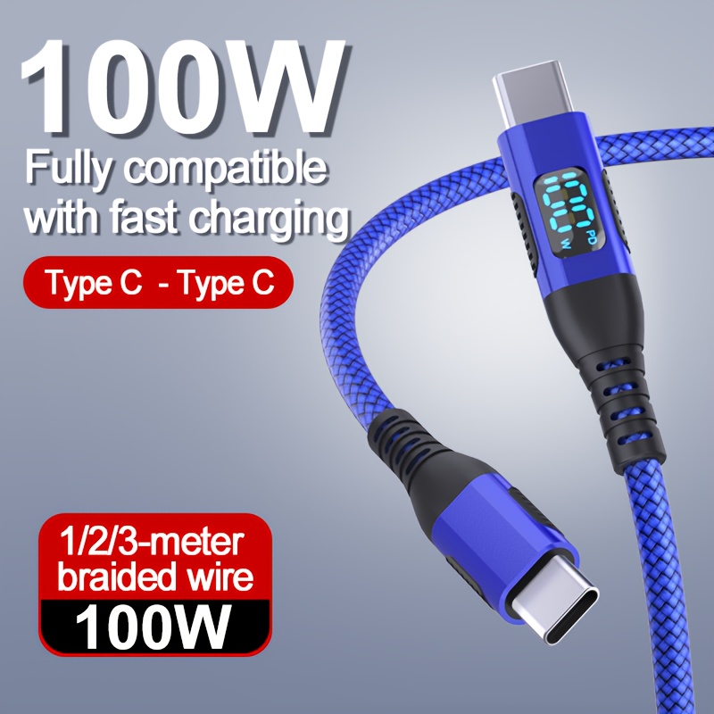 Cavo Lightning GIANAC 100W Cavo USB C Ricarica Multiplo Con Display LED [0.5M Cavo 3 In 1 - Foto 8