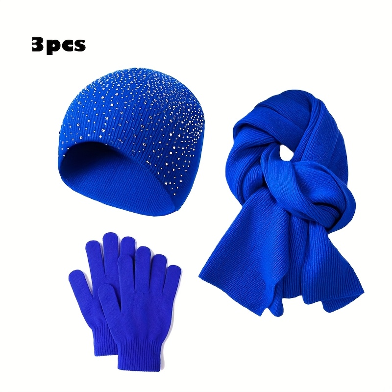 Gypsophila Hat, Gloves, And Scarf Three-piece Set