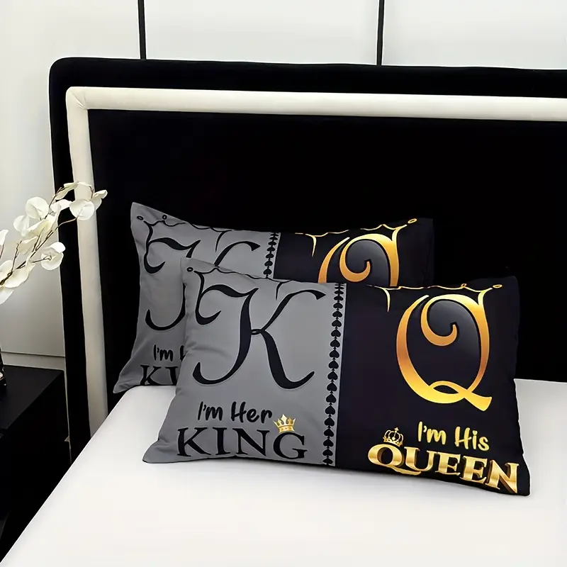 king queen crown themed duvet cover set 3pcs polyester bedding set with 1 comforter cover 2 pillow shams machine washable breathable fabric cozy bedroom accessory christmas present details 9