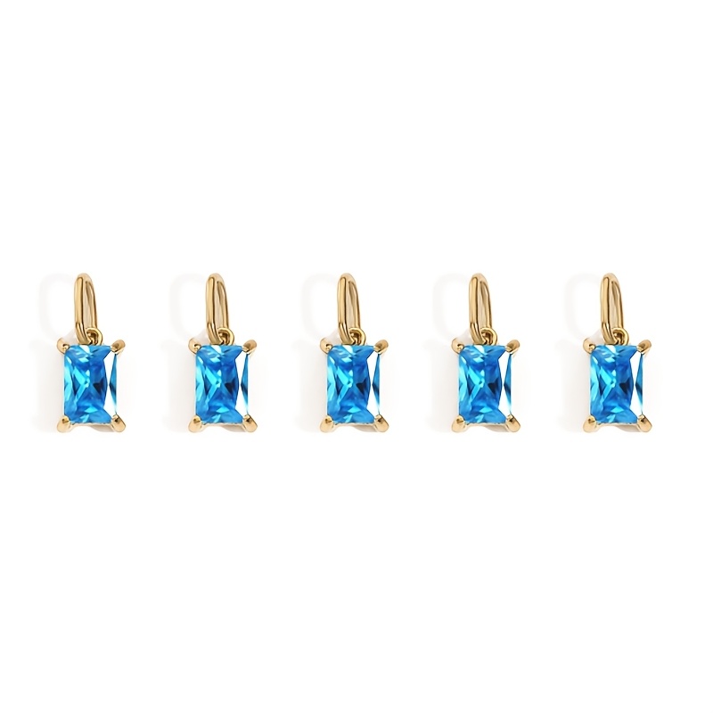 5pcs Women's Easy Stainless Steel Rectangular Zirconia Pendant Set