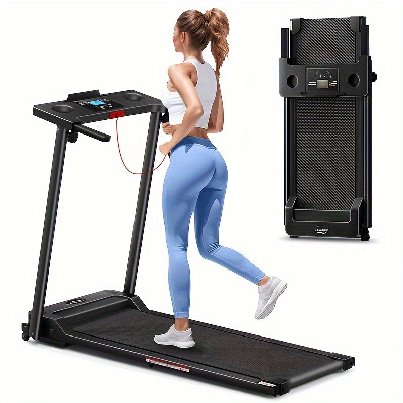 TEMU Factory Wholesale Portable Electric Treadmills Space-saving Indoor Foldable Treadmills For Home, Without Battery